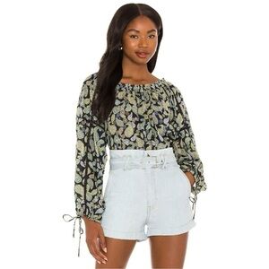Intimately Free People Sheer Paisley Bodysuit Blouse Size Large NWT $78